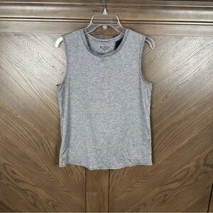 Athleta Heather Gray Sunlover UPF Activewear Back Split Tank Top S